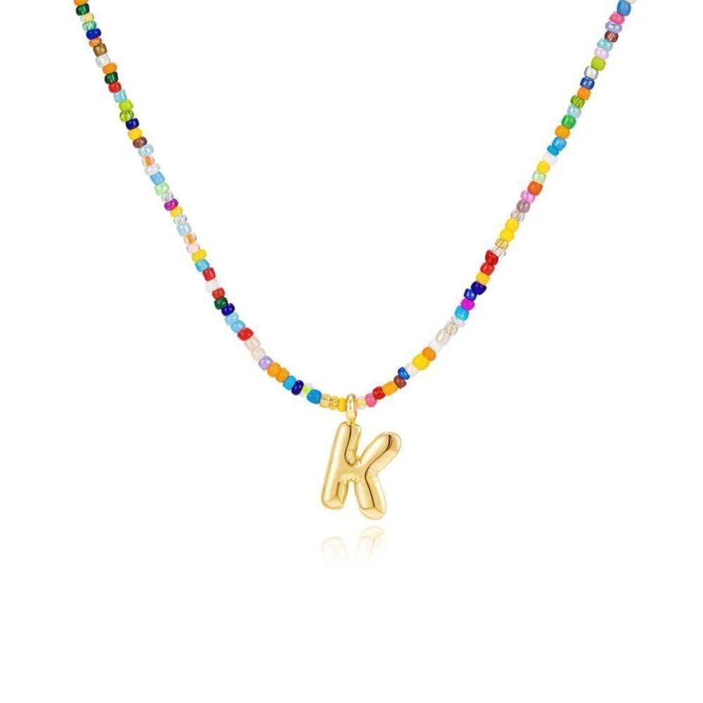 Beaded Initial necklace S1137